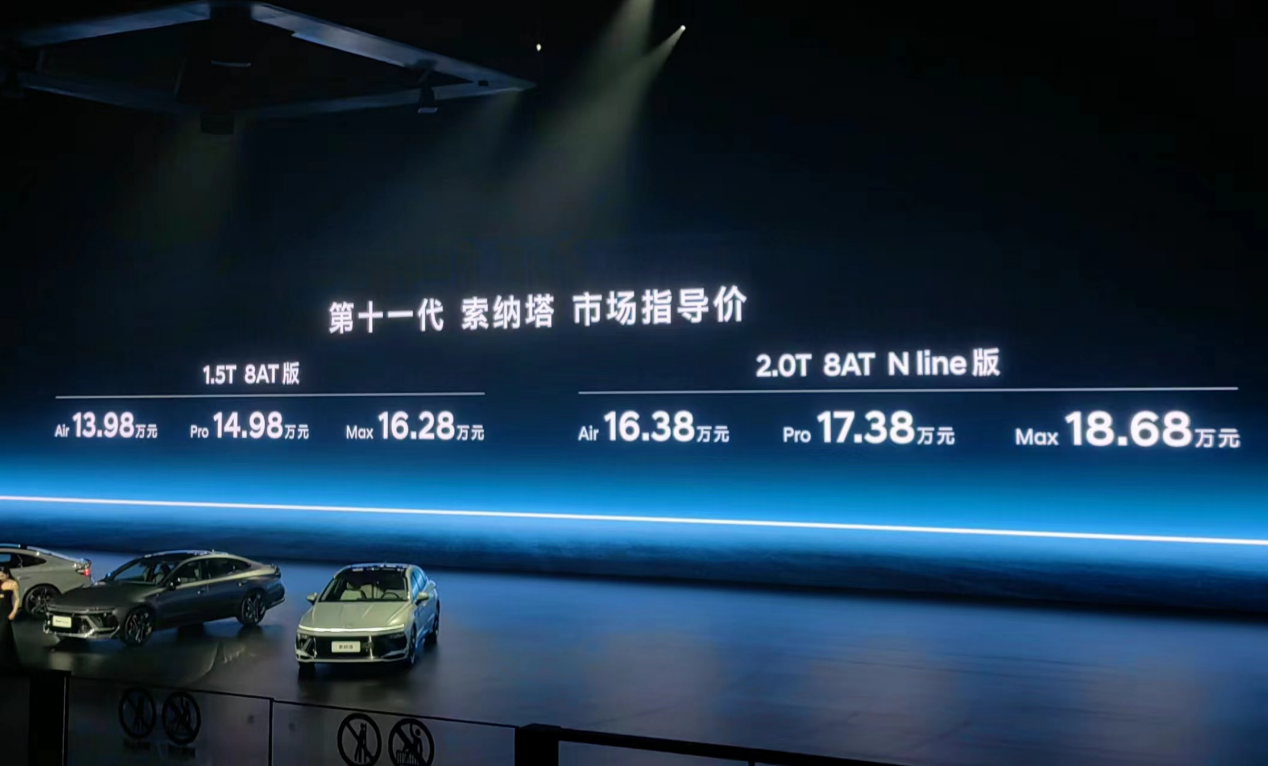 合资B级车市场要变天 第十一代索纳塔13.98万起售